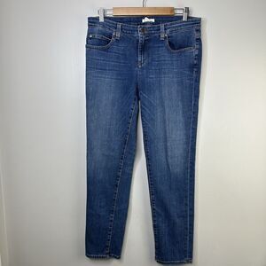 Eileen Fisher Jeans Women's Size 8 Organic Cotton Straight Leg Stretch Minimal